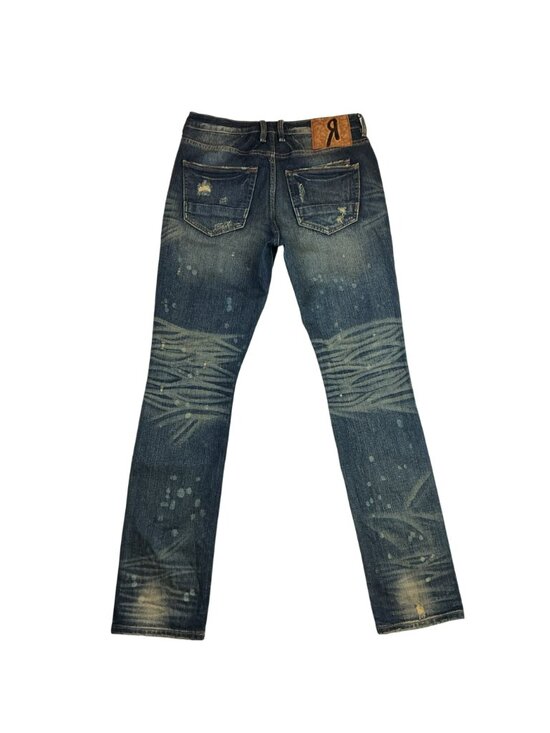 Remix By Rock Revival Denim - Remix By Rock Revival Slim Straight Distressed Vintage Blue Jeans Womens 30